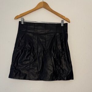 Zara Black Mini Leather Skirt